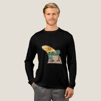 Retro-Surf-Fin-Strandszene-T-Shirt Tri-Blend Shirt