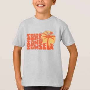 Retro Surf Sand Sunsets Palm Tree Beach Vibes T-Shirt