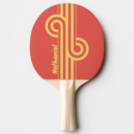 Retro-Surf-Sonnenuntergang-Doppelstreifen-Loop mit Tischtennis Schläger