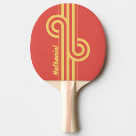 Retro-Surf-Sonnenuntergang-Doppelstreifen-Loop mit Tischtennis Schläger