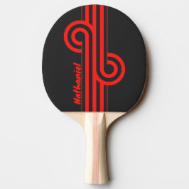 Retro-Surf-Sonnenuntergang-Doppelstreifen-Schleife Tischtennis Schläger