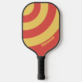 Retro Surf Sonnenuntergang Drei Kreisel Streifen m Pickleball Schläger