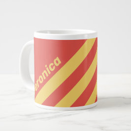 Retro Surf Sonnenuntergang Drei Streifen mit Namen Jumbo-Tasse
