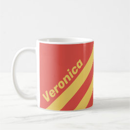 Retro Surf Sonnenuntergang Drei Streifen mit Namen Kaffeetasse