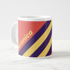 Retro-Surf-Sonnenuntergangsstreifen mit Namen Jumbo-Tasse