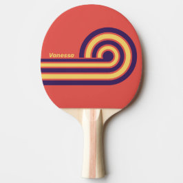 Retro-Surf-Sonnenuntergangsstreifen mit Namen Tischtennis Schläger