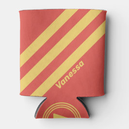 Retro Surf Sunset Drei Streifen mit Namen Dosenkühler