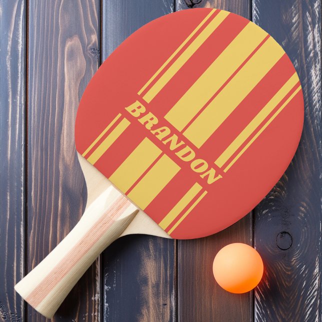 Retro Surf Sunset Dualboard Streifen mit Namen Tischtennis Schläger (Von Creator hochgeladen)