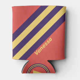 Retro Surf Sunset Stripes with Name Dosenkühler