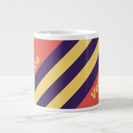 Retro Surf Sunset Stripes with Name Jumbo-Tasse