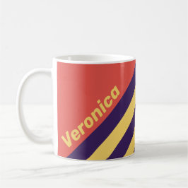 Retro Surf Sunset Stripes with Name Kaffeetasse