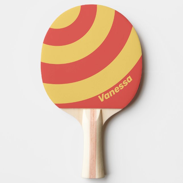 Retro Surf Sunset Three Circle Stripe with Name Tischtennis Schläger (Vorderseite)