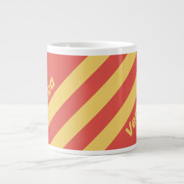 Retro Surf Sunset Three Stripes with Name Jumbo-Tasse