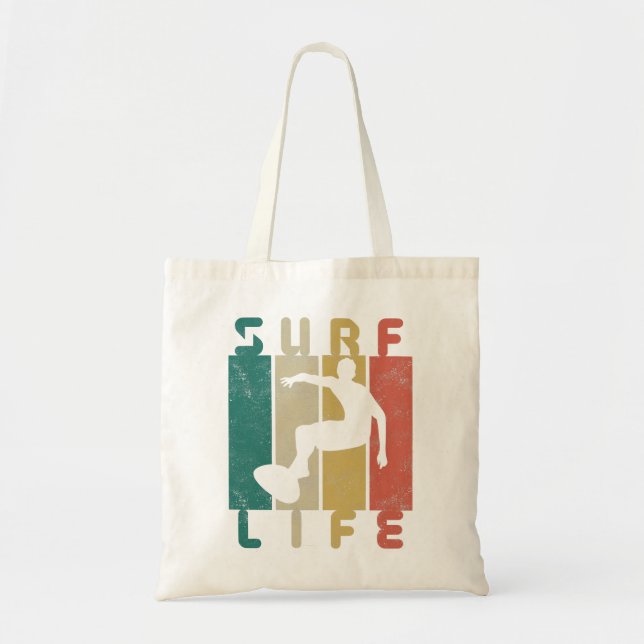 Retro-Surf-Surfer-Geschenk Tragetasche (Vorne)