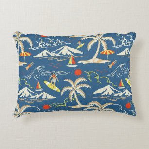 Retro Surf Tropical Pattern Dekokissen