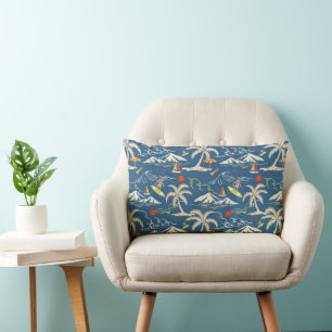 Retro Surf Tropical Pattern Lendenkissen