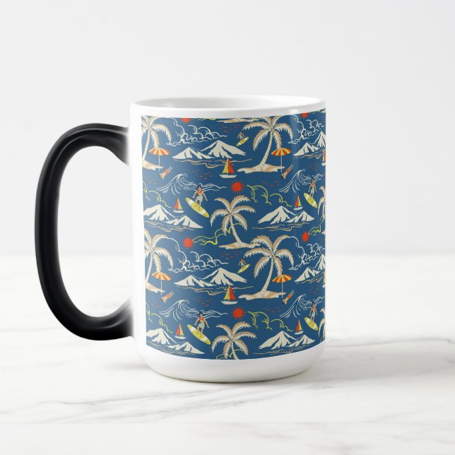 Retro Surf Tropical Pattern Verwandlungstasse (Links)