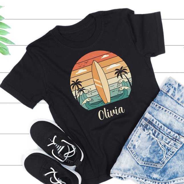 Retro Surf Vibes - Surfboard & Waves Tri-Blend Shirt (Von Creator hochgeladen)