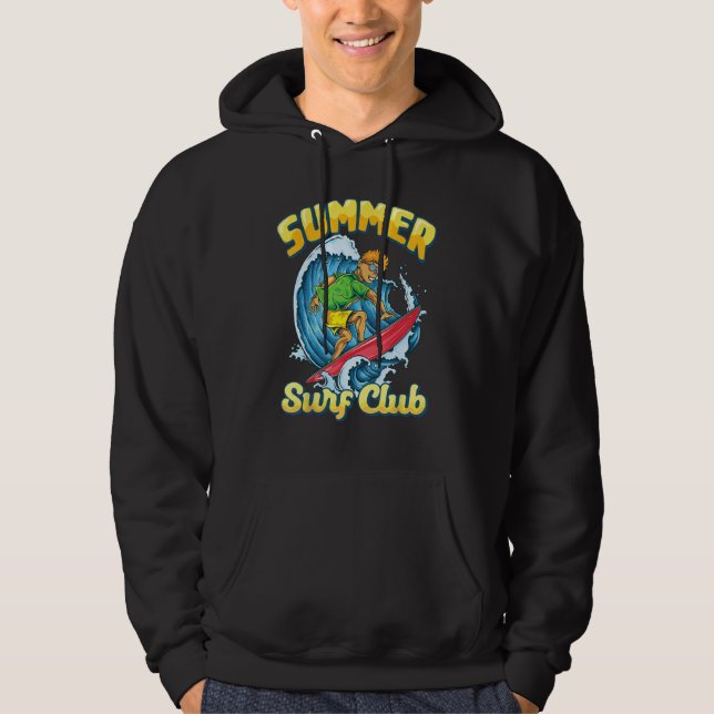 Retro Surfboard summer surf club Surfboarder Vinta Hoodie (Vorderseite)
