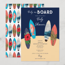 Retro Surfboards Baby on Board Baby Shower