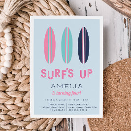 Retro Surfboards Geburtstagsparty Einladung