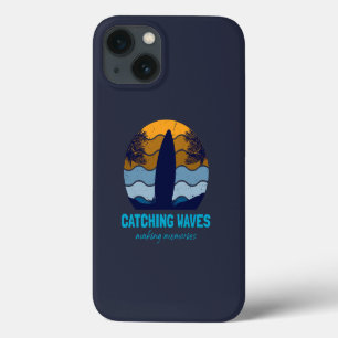 Retro-Surfbrett-Strandkunst zum Wellenreiten Case-Mate iPhone Hülle