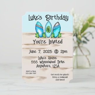 Retro-Surfbretter Einladung