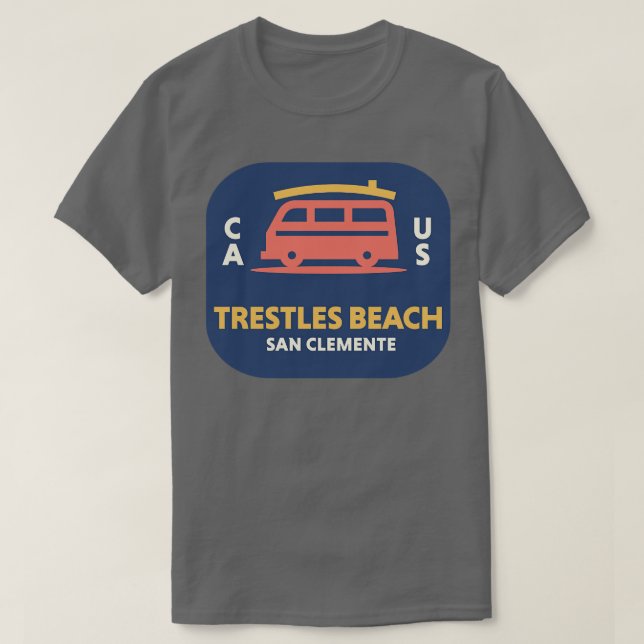 Retro Surfen Emblem Trestles San Clemente T-Shirt (Design vorne)