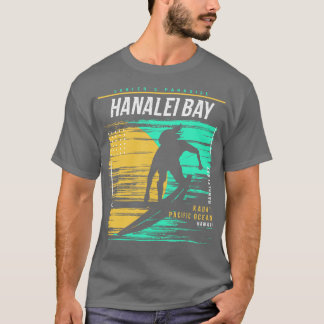 Retro Surfen Hanalei Bay Kauai Hawaii Vintage Sur T-Shirt