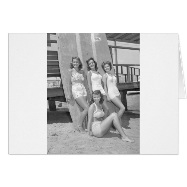 Retro-Surfer-Mädchen (Vorderseite (Horizontal))