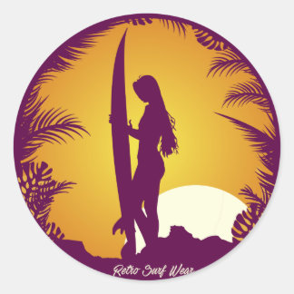 Retro-Surfer-Outwear Runder Aufkleber