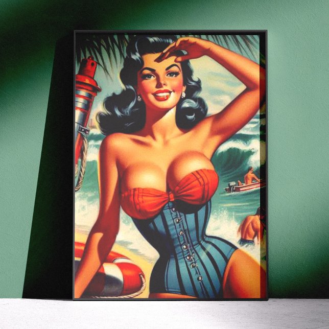 Retro-Surfer-Pin-up Poster (Von Creator hochgeladen)