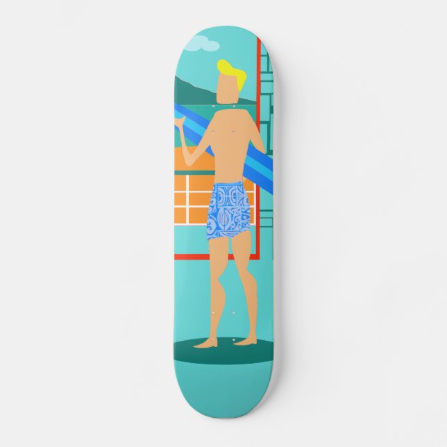Retro Surfer Typ Skateboard (Vorderseite)