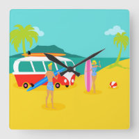 Retro-Surfer-Uhr - Acrylwand