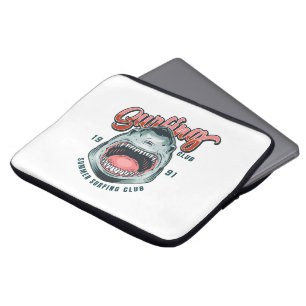 Retro-Surferclub Vintage-Grafik-T-Shirt Laptopschutzhülle