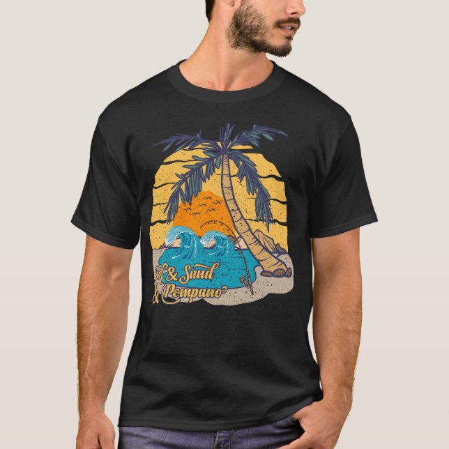 Retro-Surferlebnis am Pompano-Anglerstrand T-Shirt (Vorderseite)