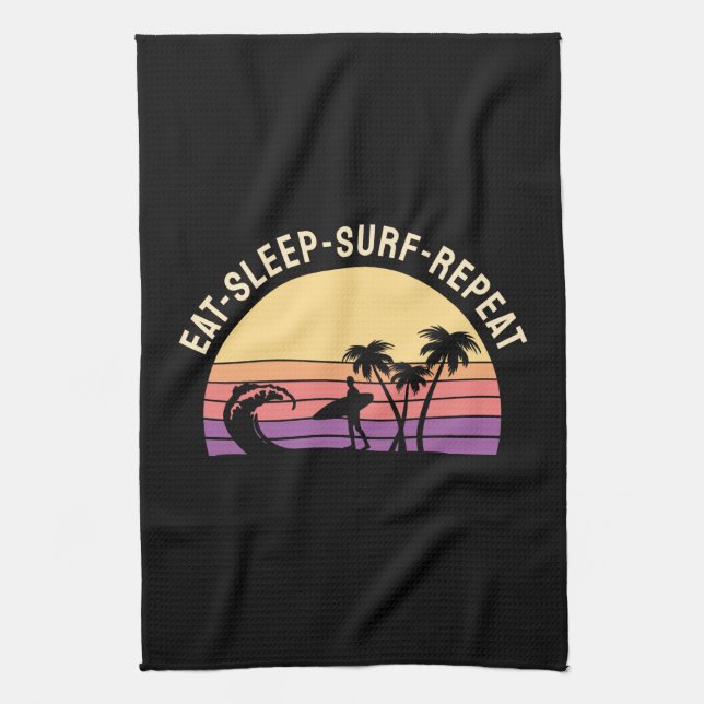 Retro Surfing Geschirrtuch (Vertikal)