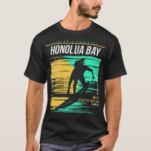Retro Surfing Honolua Bay Maui Hawaii Vintag Surf T-Shirt
