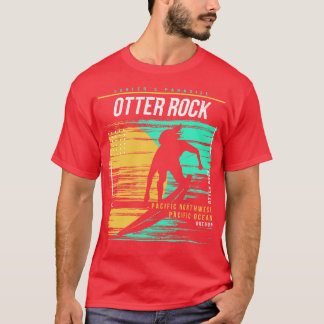 Retro Surfing Otter Rock Oregon Vintager Surfer Be T-Shirt