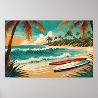 Retro-Surfposter Poster