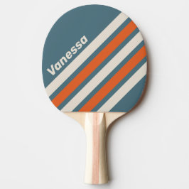 Retro Surfside Angled Striping with Name Tischtennis Schläger
