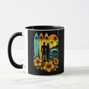 Retro-Surfstrand Sonnenuntergang Tropisch Tasse