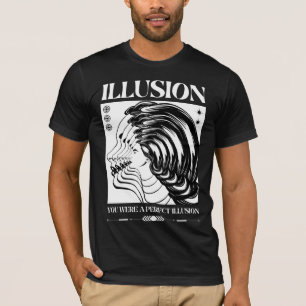 Retro Surreal Illusion Echo Face Streetwear T-Shirt