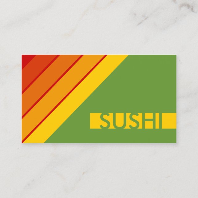 Retro SUSHI Visitenkarte (Vorderseite)