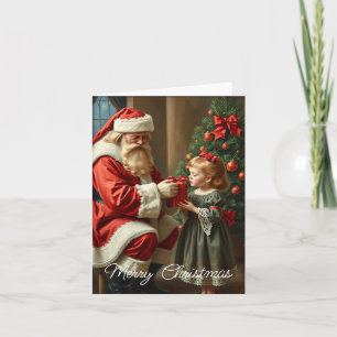 Retro süß einfache vintage Weihnachtsmann Santa Cl Feiertagskarte