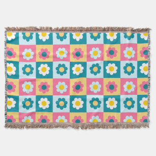 Retro Süß farbenfrohes Pastell-Blumenmuster Decke