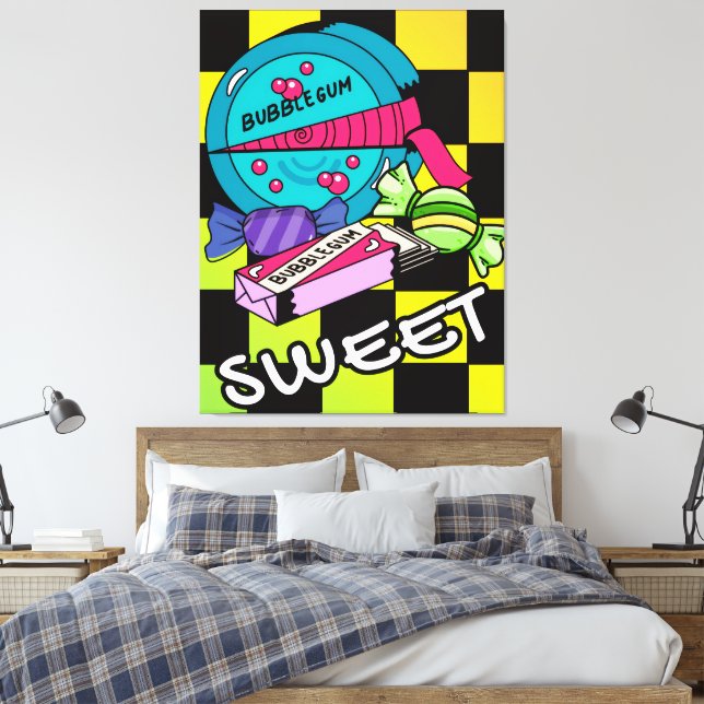 Retro süß wie Candy Leinwanddruck (Insitu (Schlafzimmer))