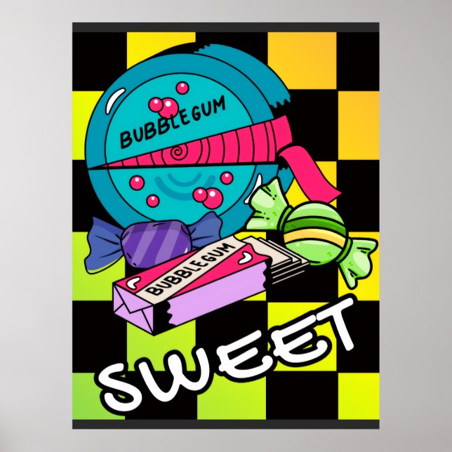Retro süß wie Candy Poster (Vorne)