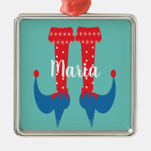 Retro süße Elf-Füße High Heels Weihnachtsgeschenk Ornament Aus Metall