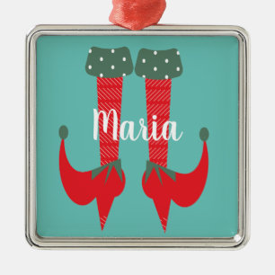 Retro süße Elf-Füße High Heels Weihnachtsgeschenk Ornament Aus Metall
